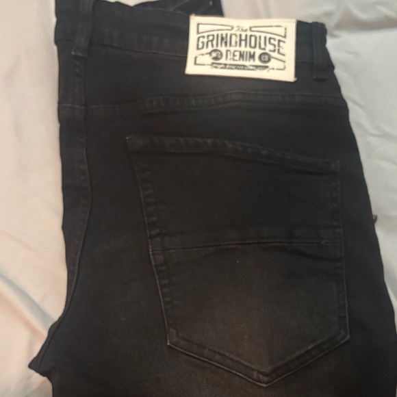 Men's Black Distressed Jeans - Picture 3 of 3